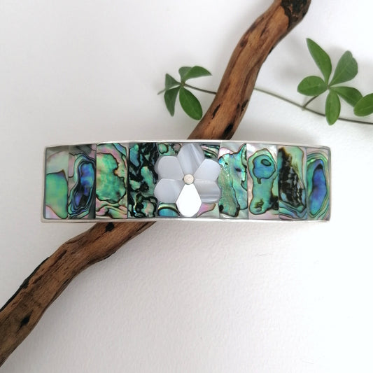 Abalone & Mother of Pearl Flower Barrette