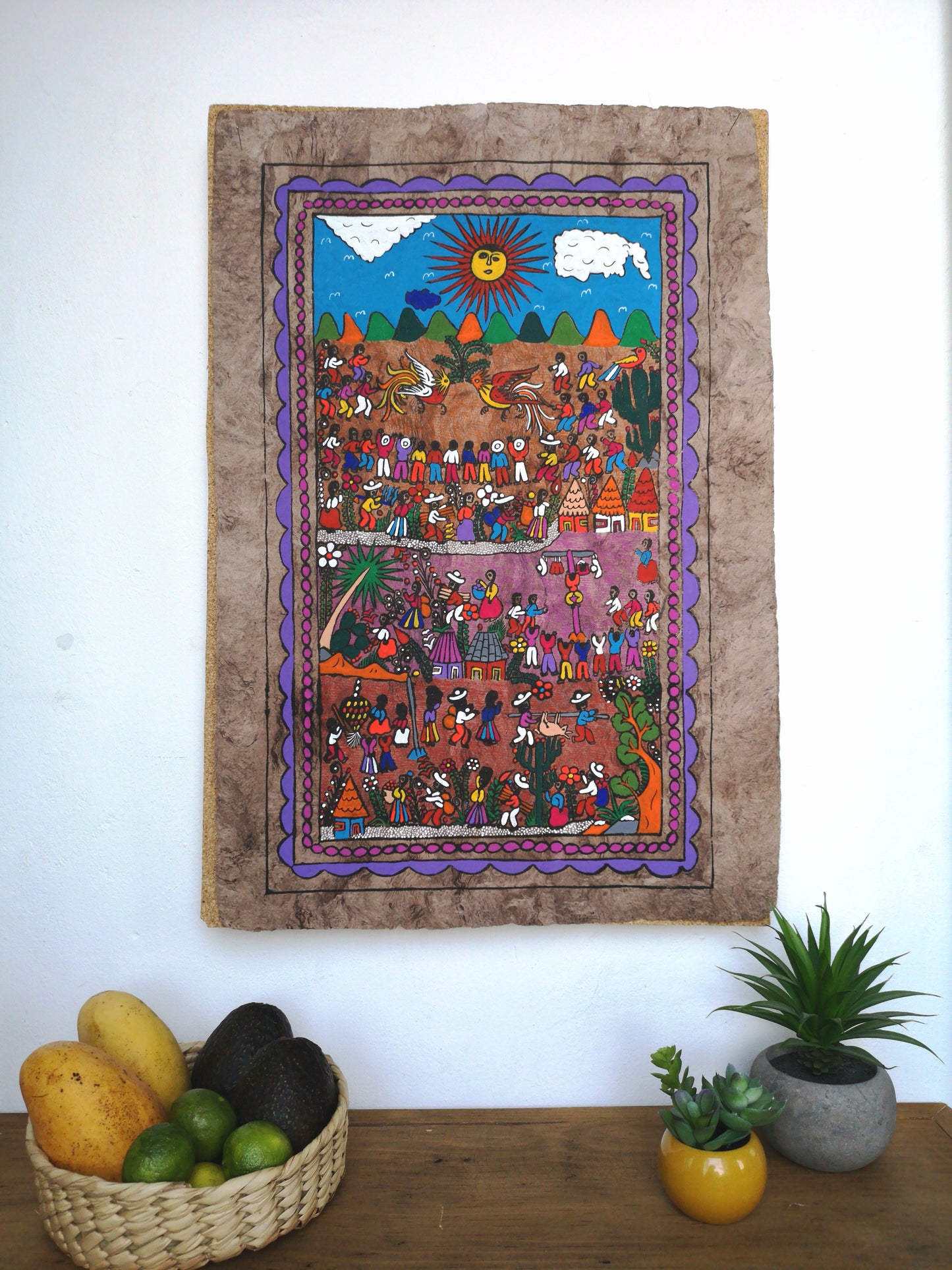 Harvest Festival - Bark Painting 24" x 16"