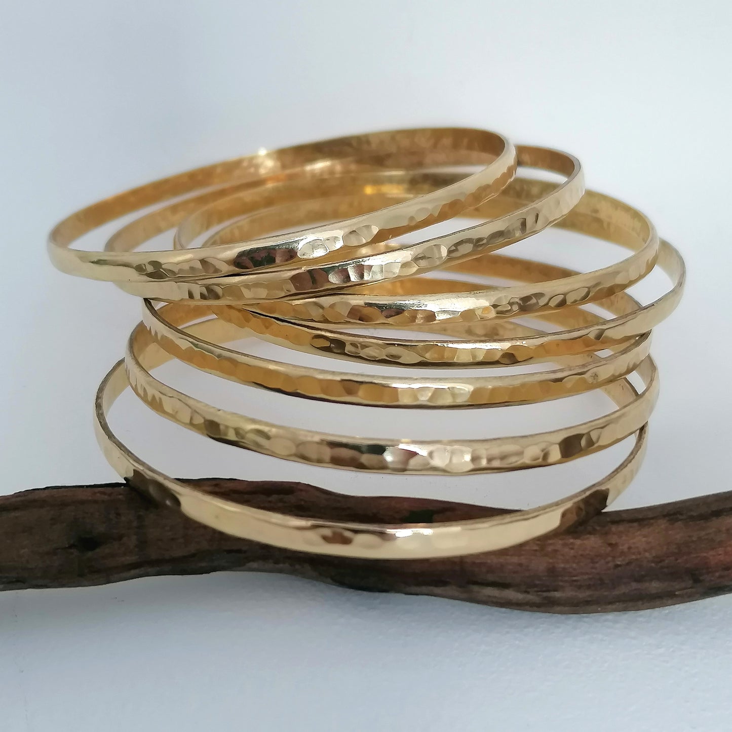 Set of 7 Hammered Bangles