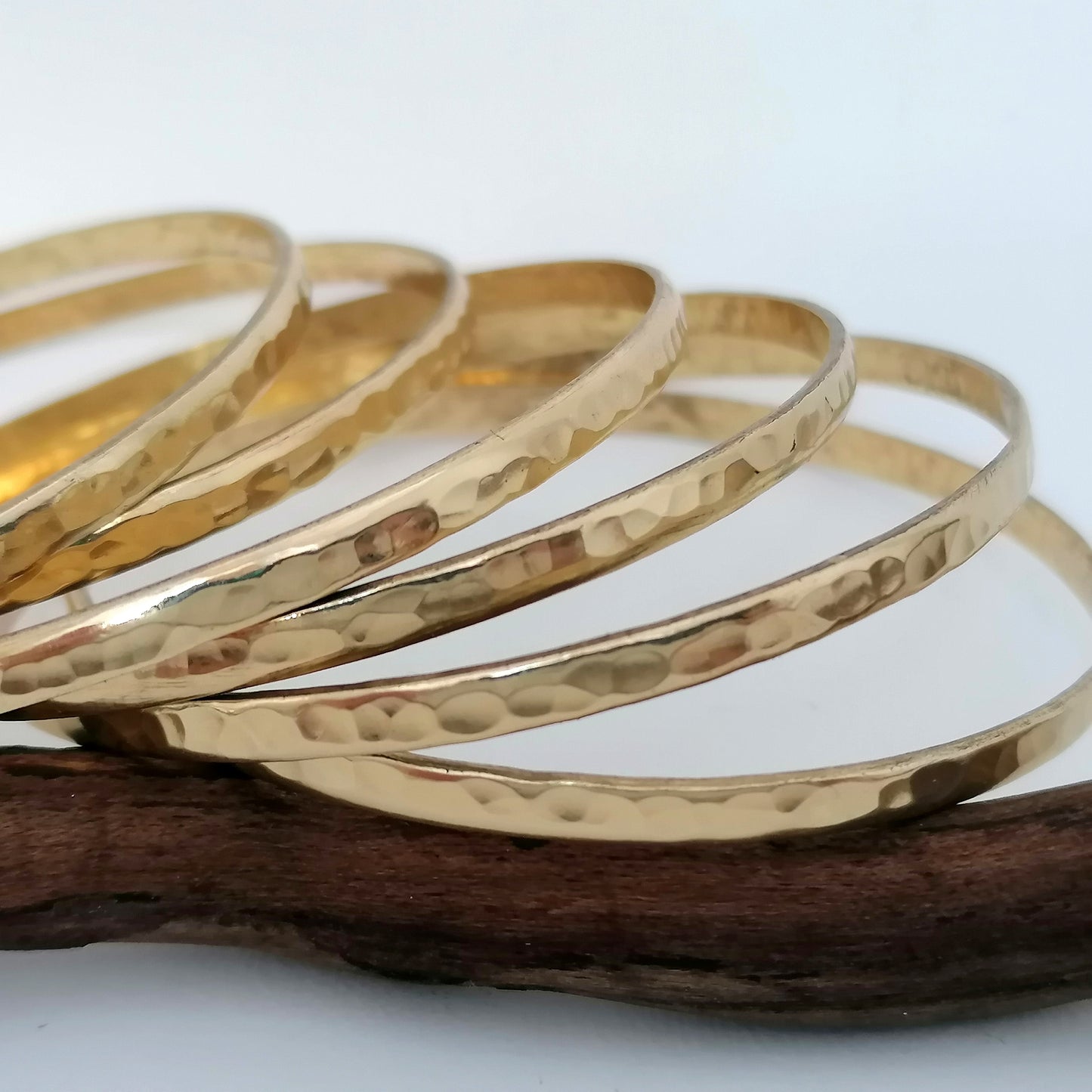 Set of 7 Hammered Bangles