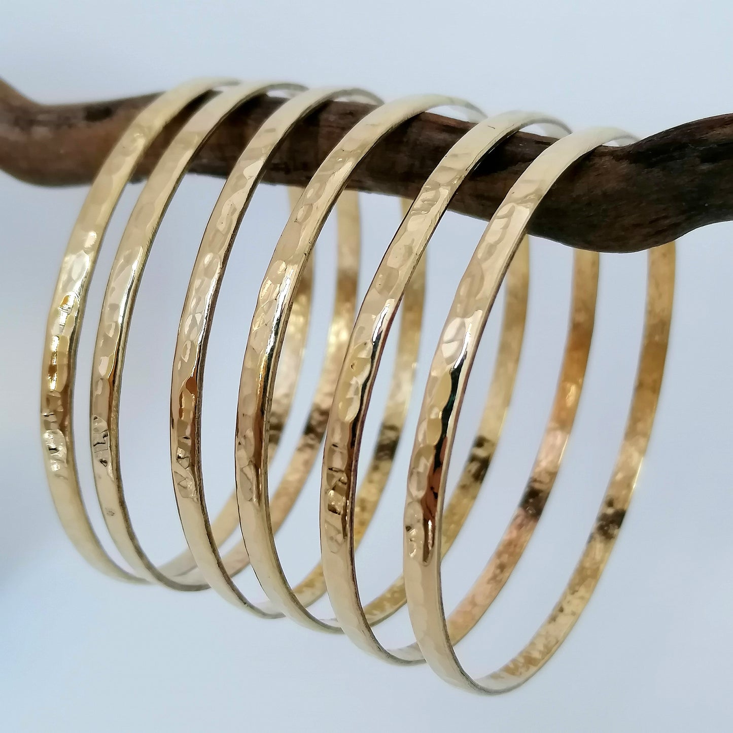 Set of 7 Hammered Bangles