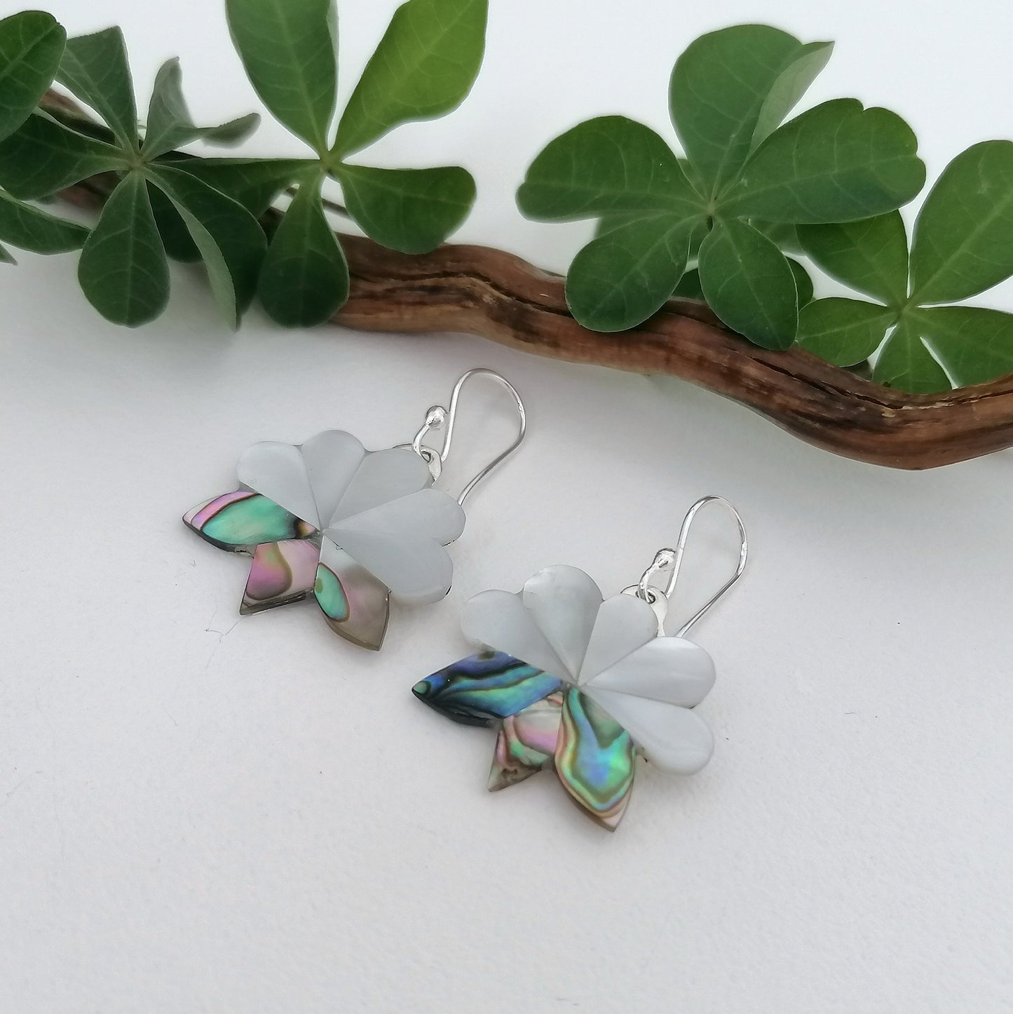 Lotus Flower Earrings - Mother of Pearl