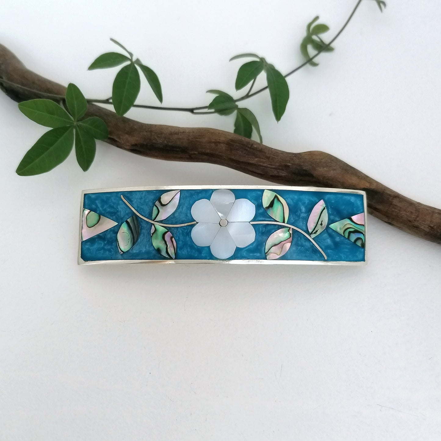 Mother of Pearl Flower Barrette