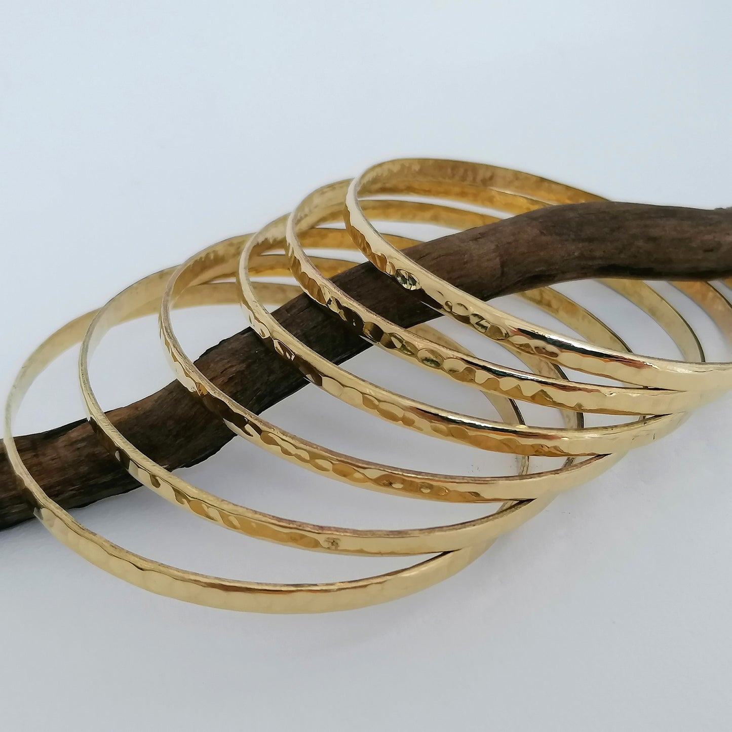 Set of 7 Hammered Bangles